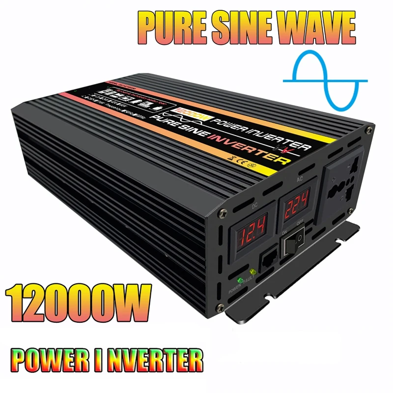 Pure Sine Wave Inverter - 純粋な正弦波インバーター,自動車,太陽光発電コンバーター,ソケットトランス,12000w,dc12v,24v,48v,60v〜220v