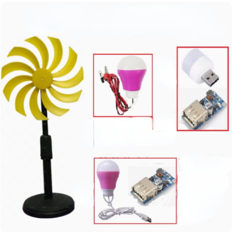 Renewable Energy Model - 小型風力タービン発電機,マイクロモーター,電気ファン,モデルLEDライト,実験用日曜大工キット,生成電源