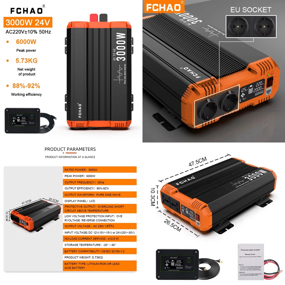 Pure Sine Wave Inverter - 純正弦波オフグリッドインバーター 12V 24V 48V DC から