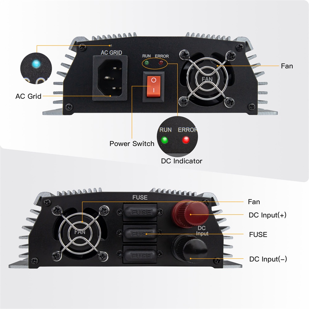 1000-1400 ワットグリッドタイマイクロソーラーインバ - Pure Sine Wave Inverter のレビューと価格