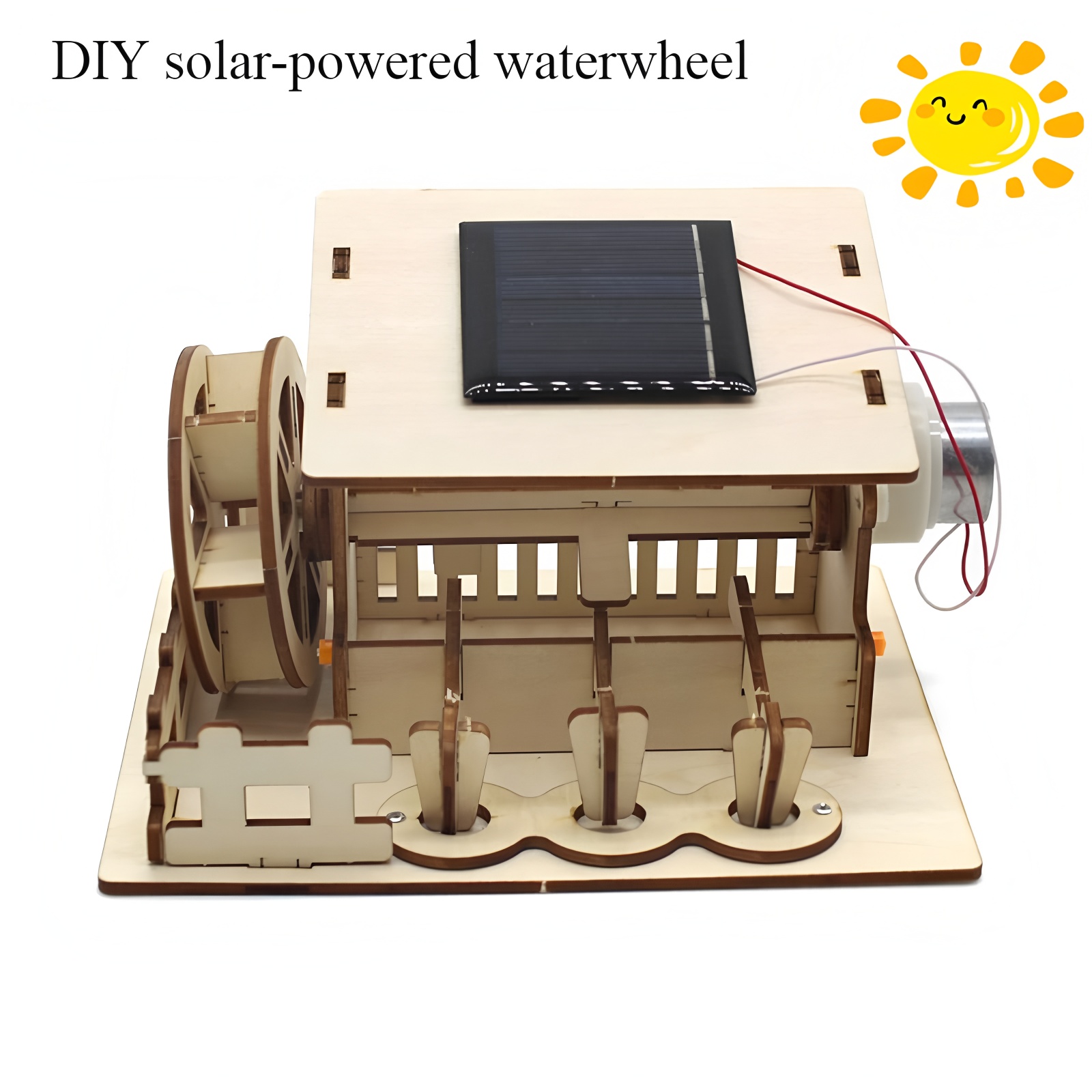 太陽光発電水車、DIY手作り組み立てモデル、3D木製ジグソー - Renewable Energy Model のレビューと価格