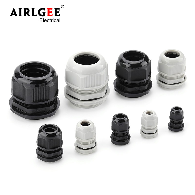 10個白黒ナイロンプラスチックコネクタPG7 PG9 PG1 - Cable Gland Waterproof のレビューと価格